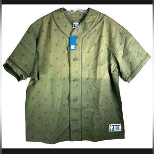 Undefeated Shirt Baseball Jersey UNDFT  Embroidered Olive Green Mens large NEW
